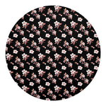 Watercolor Cherry Blossom Pattern Print Round Blanket