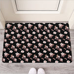 Watercolor Cherry Blossom Pattern Print Rubber Doormat