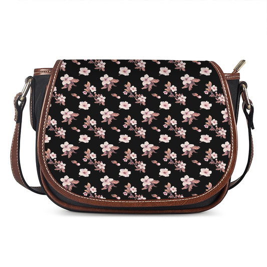 Watercolor Cherry Blossom Pattern Print Saddle Bag