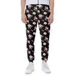 Watercolor Cherry Blossom Pattern Print Scuba Joggers