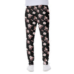 Watercolor Cherry Blossom Pattern Print Scuba Joggers
