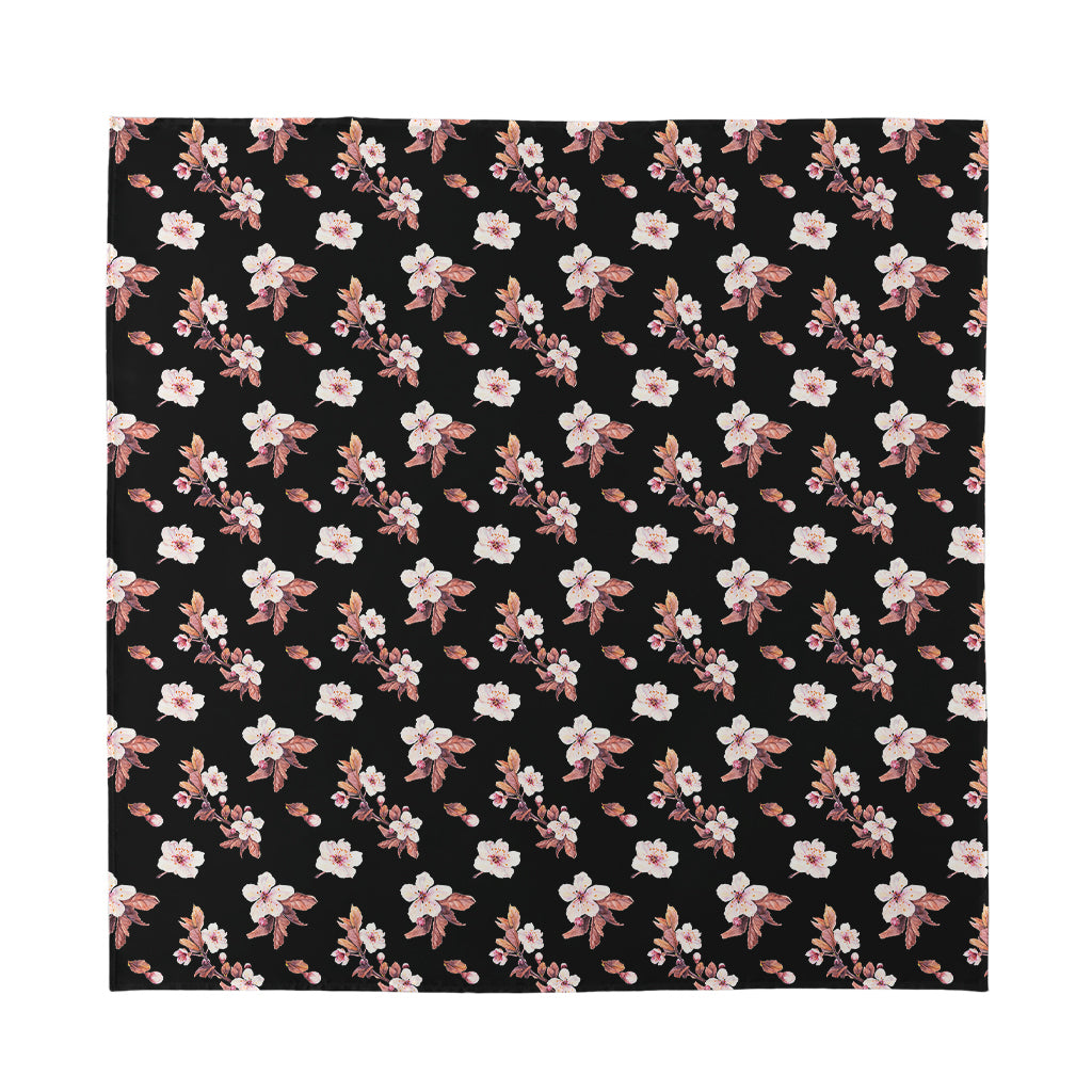 Watercolor Cherry Blossom Pattern Print Silk Bandana