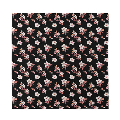 Watercolor Cherry Blossom Pattern Print Silk Bandana