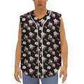 Watercolor Cherry Blossom Pattern Print Sleeveless Baseball Jersey