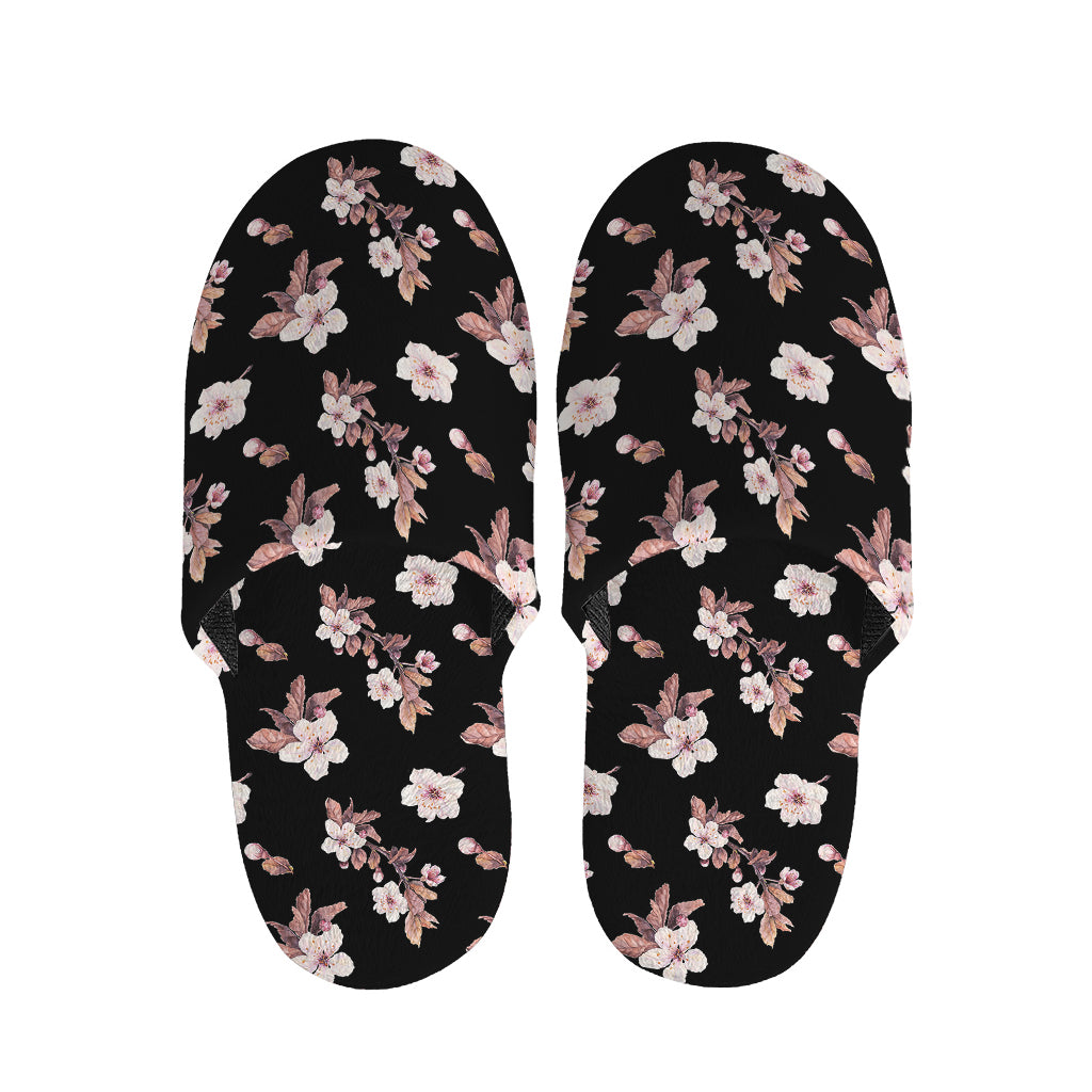 Watercolor Cherry Blossom Pattern Print Slippers