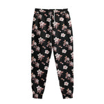 Watercolor Cherry Blossom Pattern Print Sweatpants