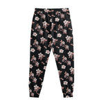 Watercolor Cherry Blossom Pattern Print Sweatpants