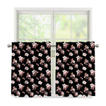 Watercolor Cherry Blossom Pattern Print Tier Curtains