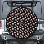 Watercolor Cherry Blossom Pattern Print Tire Cover With Camera Hole