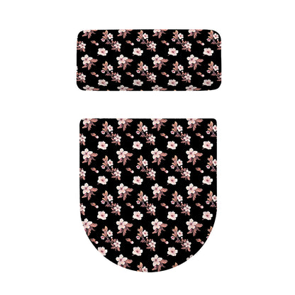 Watercolor Cherry Blossom Pattern Print Toilet Lid And Tank Cover Set