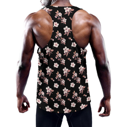 Watercolor Cherry Blossom Pattern Print Training Tank Top