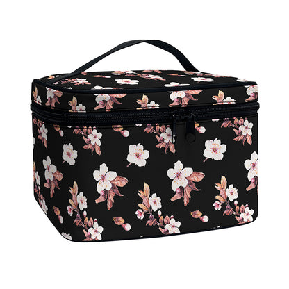 Watercolor Cherry Blossom Pattern Print Travel Makeup Bag
