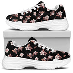 Watercolor Cherry Blossom Pattern Print White Chunky Shoes