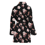 Watercolor Cherry Blossom Pattern Print Women's Bathrobe