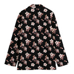 Watercolor Cherry Blossom Pattern Print Women's Blazer