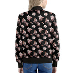 Watercolor Cherry Blossom Pattern Print Women's Bomber Jacket