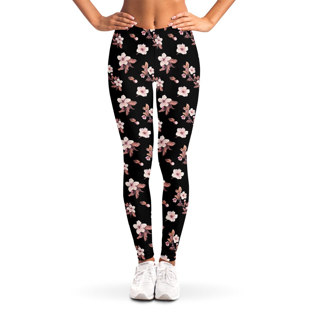 Watercolor Cherry Blossom Pattern Print Women's Leggings