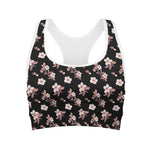 Watercolor Cherry Blossom Pattern Print Women's Sports Bra