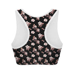 Watercolor Cherry Blossom Pattern Print Women's Sports Bra