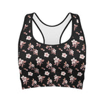 Watercolor Cherry Blossom Pattern Print Women's Sports Bra