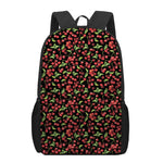 Watercolor Cherry Pattern Print 17 Inch Backpack