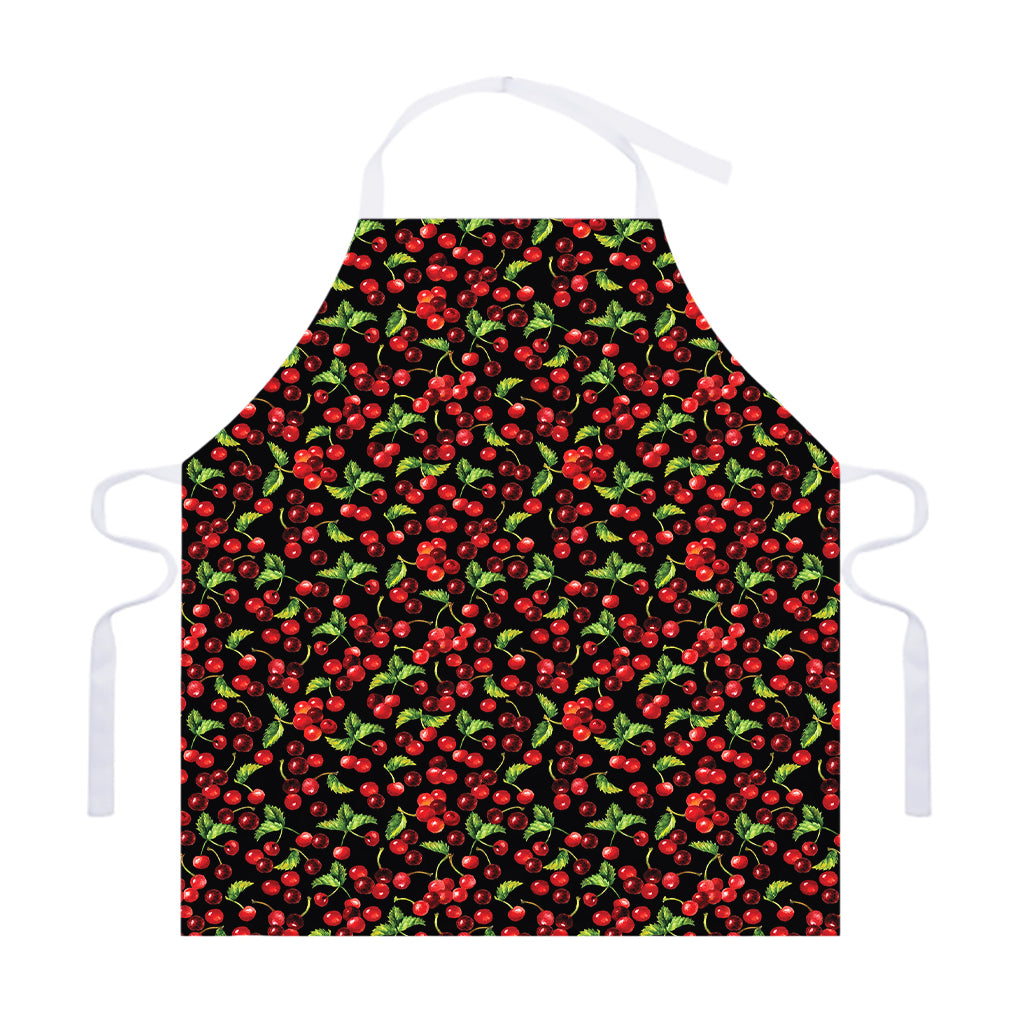 Watercolor Cherry Pattern Print Adjustable Apron