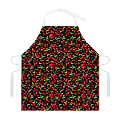 Watercolor Cherry Pattern Print Adjustable Apron