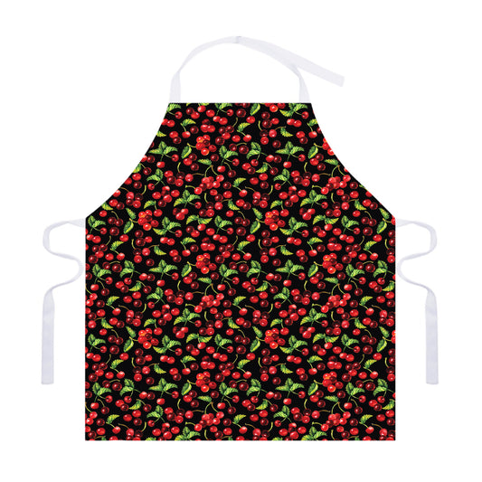 Watercolor Cherry Pattern Print Adjustable Apron