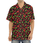 Watercolor Cherry Pattern Print Aloha Shirt