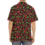 Watercolor Cherry Pattern Print Aloha Shirt