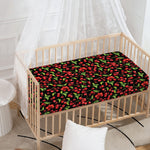 Watercolor Cherry Pattern Print Baby Crib Sheet