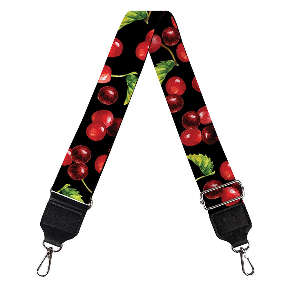 Watercolor Cherry Pattern Print Bag Strap