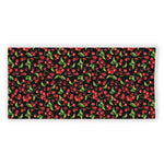 Watercolor Cherry Pattern Print Beach Towel