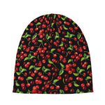 Watercolor Cherry Pattern Print Beanie