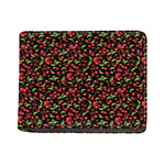 Watercolor Cherry Pattern Print Bifold Wallet