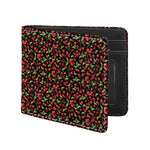 Watercolor Cherry Pattern Print Bifold Wallet