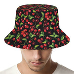 Watercolor Cherry Pattern Print Bucket Hat