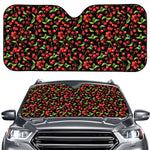 Watercolor Cherry Pattern Print Car Windshield Sun Shade