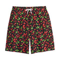 Watercolor Cherry Pattern Print Cotton Shorts