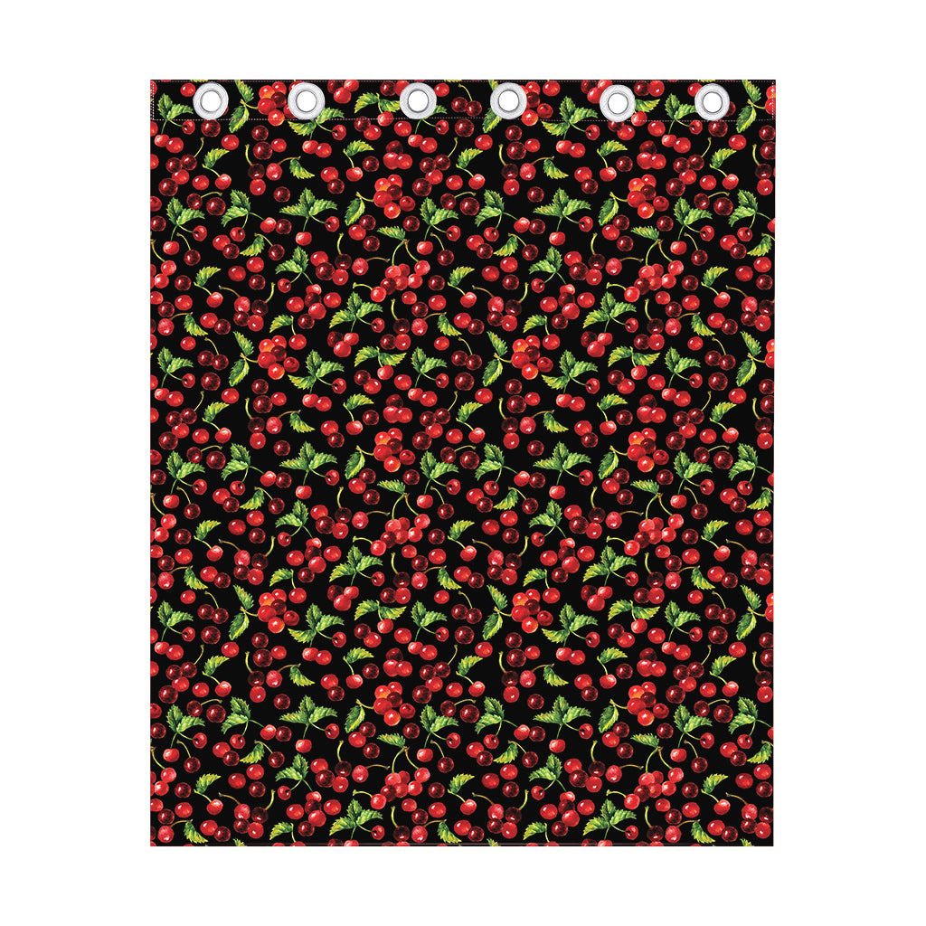 Watercolor Cherry Pattern Print Curtain