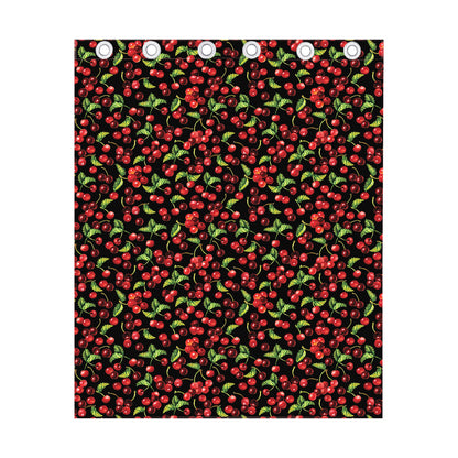 Watercolor Cherry Pattern Print Curtain