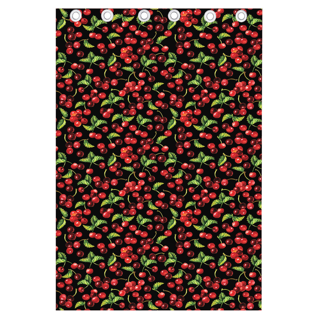Watercolor Cherry Pattern Print Curtain