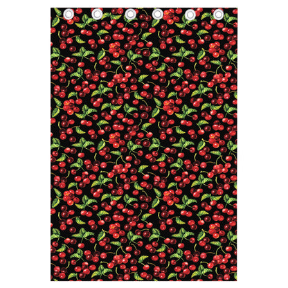 Watercolor Cherry Pattern Print Curtain