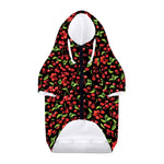 Watercolor Cherry Pattern Print Dog Zip Up Hoodie