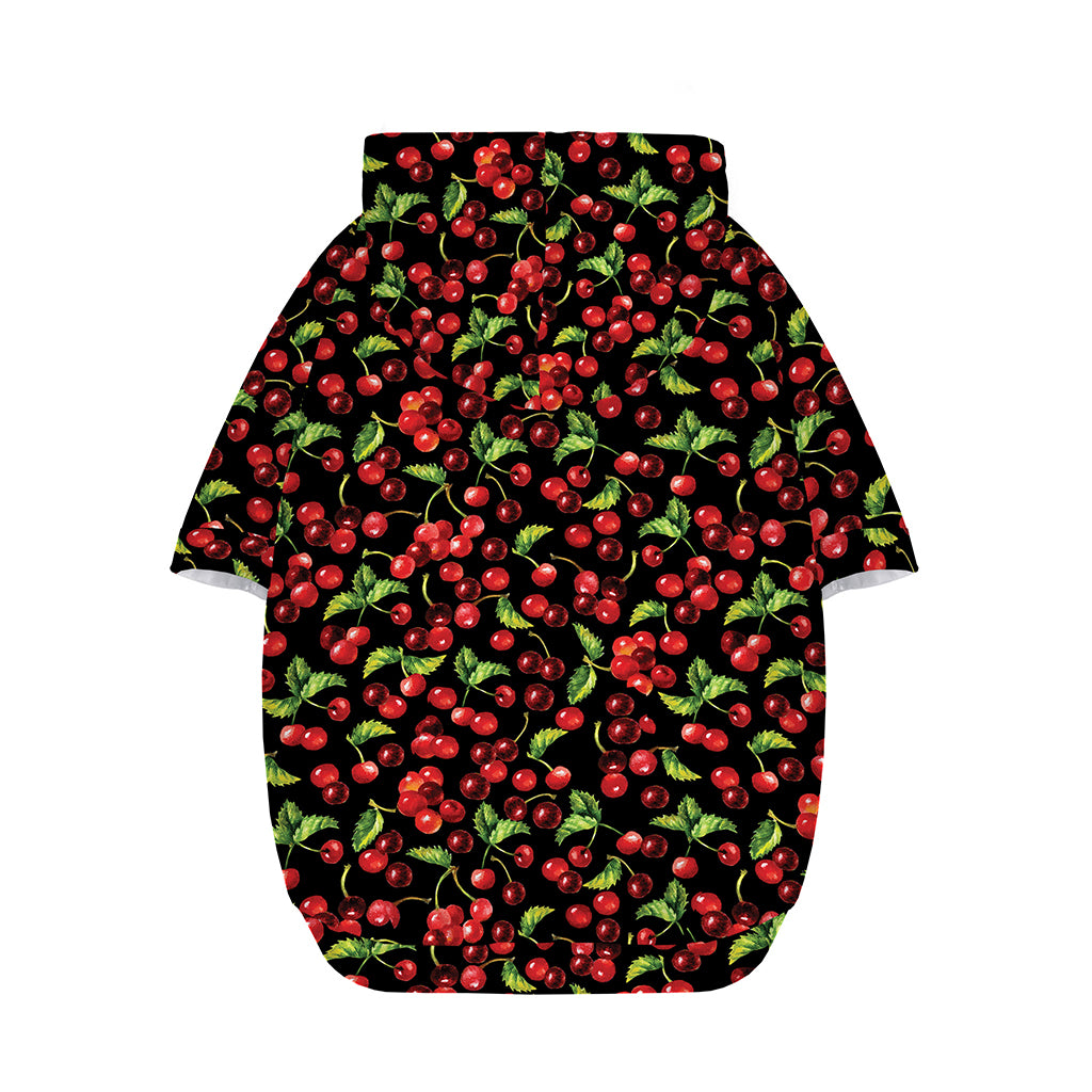 Watercolor Cherry Pattern Print Dog Zip Up Hoodie