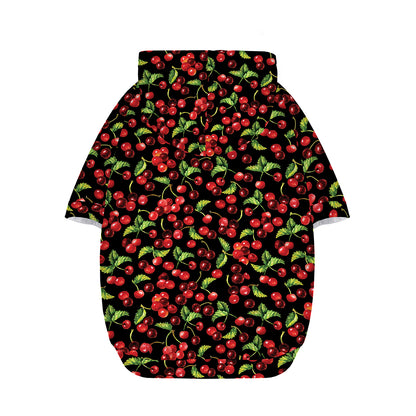 Watercolor Cherry Pattern Print Dog Zip Up Hoodie