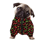 Watercolor Cherry Pattern Print Dog Zip Up Jacket