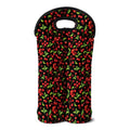 Watercolor Cherry Pattern Print Double Neoprene Wine Tote