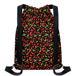 Watercolor Cherry Pattern Print Drawstring Backpack