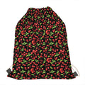 Watercolor Cherry Pattern Print Drawstring Bag